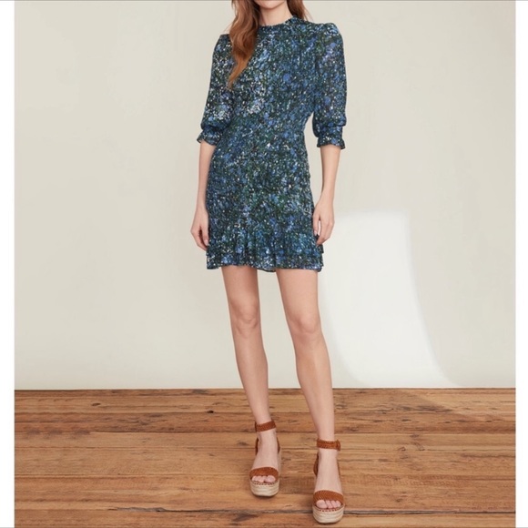 VERONICA BEARD Farha Smocked Dress Size M/8 - Picture 6 of 9